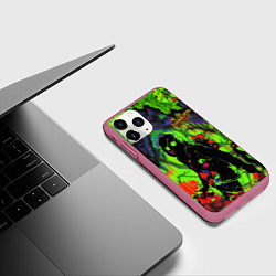 Чехол iPhone 11 Pro матовый Граффити, цвет: 3D-малиновый — фото 2