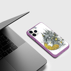 Чехол iPhone 11 Pro матовый Город в голове, цвет: 3D-фиолетовый — фото 2