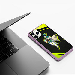 Чехол iPhone 11 Pro матовый Genshin Impact, цвет: 3D-сиреневый — фото 2