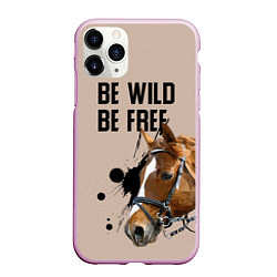 Чехол iPhone 11 Pro матовый Be wild be free, цвет: 3D-розовый