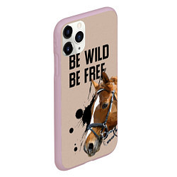 Чехол iPhone 11 Pro матовый Be wild be free, цвет: 3D-розовый — фото 2