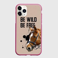 Чехол iPhone 11 Pro матовый Be wild be free, цвет: 3D-малиновый