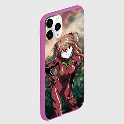 Чехол iPhone 11 Pro матовый Аска Евангелион, цвет: 3D-фиолетовый — фото 2