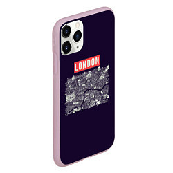 Чехол iPhone 11 Pro матовый LONDON, цвет: 3D-розовый — фото 2