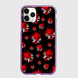 Чехол iPhone 11 Pro матовый SAMURAI 2077 PATTERN, цвет: 3D-фиолетовый