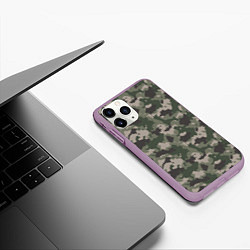Чехол iPhone 11 Pro матовый Классический камуфляж, цвет: 3D-сиреневый — фото 2