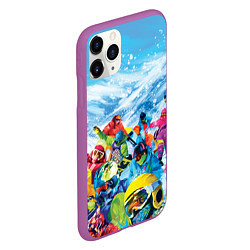 Чехол iPhone 11 Pro матовый Палитра сноуборд, цвет: 3D-фиолетовый — фото 2