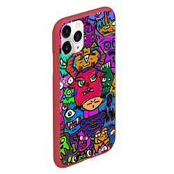 Чехол iPhone 11 Pro матовый Happy, цвет: 3D-красный — фото 2