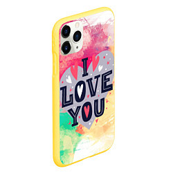 Чехол iPhone 11 Pro матовый Love, цвет: 3D-желтый — фото 2