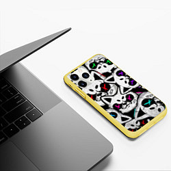 Чехол iPhone 11 Pro матовый Злые панды, цвет: 3D-желтый — фото 2