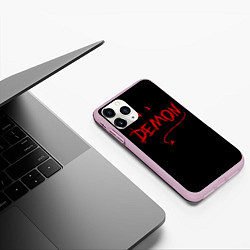 Чехол iPhone 11 Pro матовый ДЕМОН, цвет: 3D-розовый — фото 2