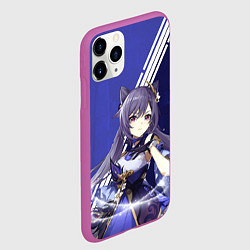 Чехол iPhone 11 Pro матовый Genshin Impact, цвет: 3D-фиолетовый — фото 2