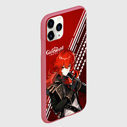 Чехол iPhone 11 Pro матовый Genshin Impact, цвет: 3D-малиновый — фото 2
