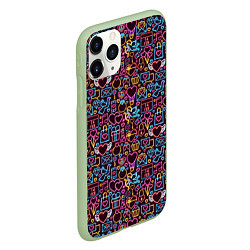 Чехол iPhone 11 Pro матовый 14 февраля, цвет: 3D-салатовый — фото 2