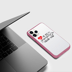 Чехол iPhone 11 Pro матовый Не все супергерои в плащах, цвет: 3D-малиновый — фото 2