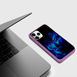Чехол iPhone 11 Pro матовый Волк Вселенная, цвет: 3D-фиолетовый — фото 2
