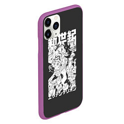 Чехол iPhone 11 Pro матовый Евангилион, цвет: 3D-фиолетовый — фото 2