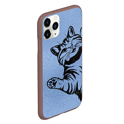 Чехол iPhone 11 Pro матовый Улыбающийся кот, цвет: 3D-коричневый — фото 2