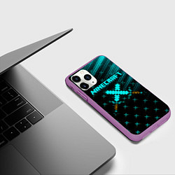 Чехол iPhone 11 Pro матовый Minecraft, цвет: 3D-фиолетовый — фото 2