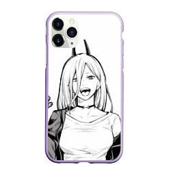 Чехол iPhone 11 Pro матовый Black and White Anime, цвет: 3D-светло-сиреневый