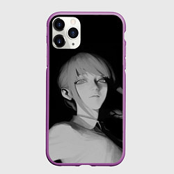 Чехол iPhone 11 Pro матовый Makima Chainsaw Man, цвет: 3D-фиолетовый