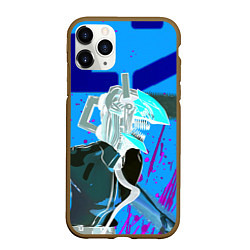 Чехол iPhone 11 Pro матовый Человек Бензопила, цвет: 3D-коричневый