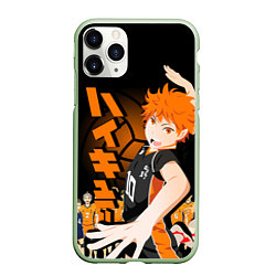 Чехол iPhone 11 Pro матовый ВОЛЕЙБОЛ!! HAIKYUU!!, цвет: 3D-салатовый