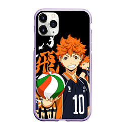 Чехол iPhone 11 Pro матовый ВОЛЕЙБОЛ!! HAIKYUU!!, цвет: 3D-светло-сиреневый