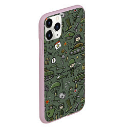 Чехол iPhone 11 Pro матовый Военные атрибуты, цвет: 3D-розовый — фото 2