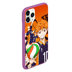 Чехол iPhone 11 Pro матовый ВОЛЕЙБОЛ!! HAIKYUU!!, цвет: 3D-фиолетовый — фото 2