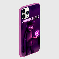 Чехол iPhone 11 Pro матовый Minecraft Слендермен, цвет: 3D-фиолетовый — фото 2