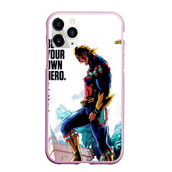 Чехол iPhone 11 Pro матовый Геройская академия Всемогущий, цвет: 3D-розовый