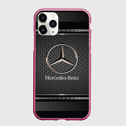 Чехол iPhone 11 Pro матовый MERCEDES BENZ МЕРСЕДЕС БЕНЗ, цвет: 3D-малиновый