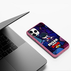 Чехол iPhone 11 Pro матовый BRAWL STARS EDGAR, цвет: 3D-малиновый — фото 2