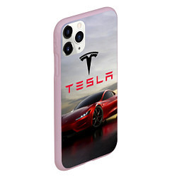 Чехол iPhone 11 Pro матовый Tesla Roadster, цвет: 3D-розовый — фото 2