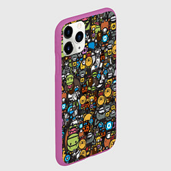Чехол iPhone 11 Pro матовый АНИМЕ СМАЙЛЫ, цвет: 3D-фиолетовый — фото 2