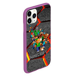 Чехол iPhone 11 Pro матовый MINECRAFT МАНКРАФТ, цвет: 3D-фиолетовый — фото 2