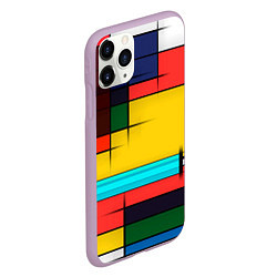 Чехол iPhone 11 Pro матовый Абстрактные фигуры цвета, цвет: 3D-сиреневый — фото 2
