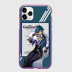 Чехол iPhone 11 Pro матовый Кэйа - Genshin Impact, цвет: 3D-фиолетовый