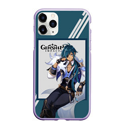 Чехол iPhone 11 Pro матовый Кэйа - Genshin Impact, цвет: 3D-светло-сиреневый