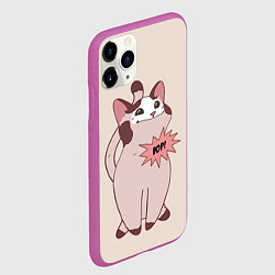 Чехол iPhone 11 Pro матовый Pop Cat, цвет: 3D-фиолетовый — фото 2