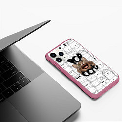 Чехол iPhone 11 Pro матовый Pop Cat, цвет: 3D-малиновый — фото 2