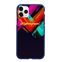 Чехол iPhone 11 Pro матовый CYBERPUNK 2077 CITY, цвет: 3D-тёмно-синий