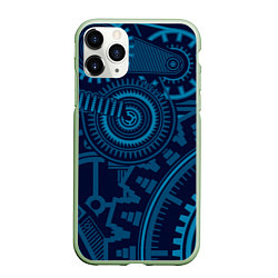 Чехол iPhone 11 Pro матовый Steampunk Mechanic Blue, цвет: 3D-салатовый