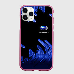 Чехол iPhone 11 Pro матовый Subaru, цвет: 3D-малиновый