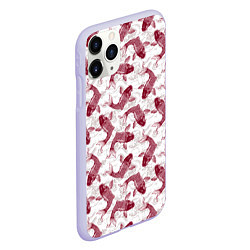 Чехол iPhone 11 Pro матовый Карп Паттерн, цвет: 3D-светло-сиреневый — фото 2