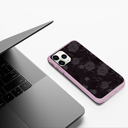 Чехол iPhone 11 Pro матовый Flowers girl низ, цвет: 3D-розовый — фото 2