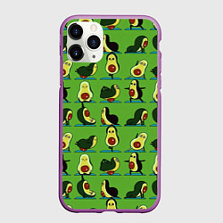 Чехол iPhone 11 Pro матовый Авокадо Зарядка, цвет: 3D-фиолетовый