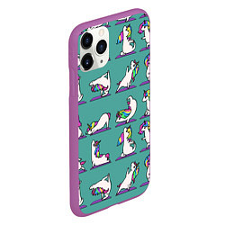 Чехол iPhone 11 Pro матовый Единороги Зарядка, цвет: 3D-фиолетовый — фото 2