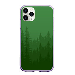 Чехол iPhone 11 Pro матовый Зеленый Лес, цвет: 3D-светло-сиреневый